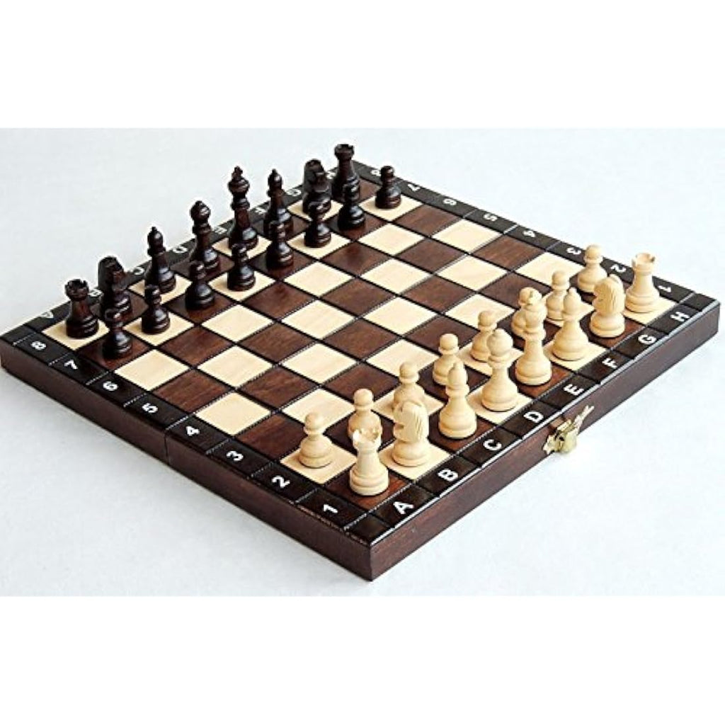 Master of Chess 3-in-1 Wooden Set | Handmade Portable 26cm Board