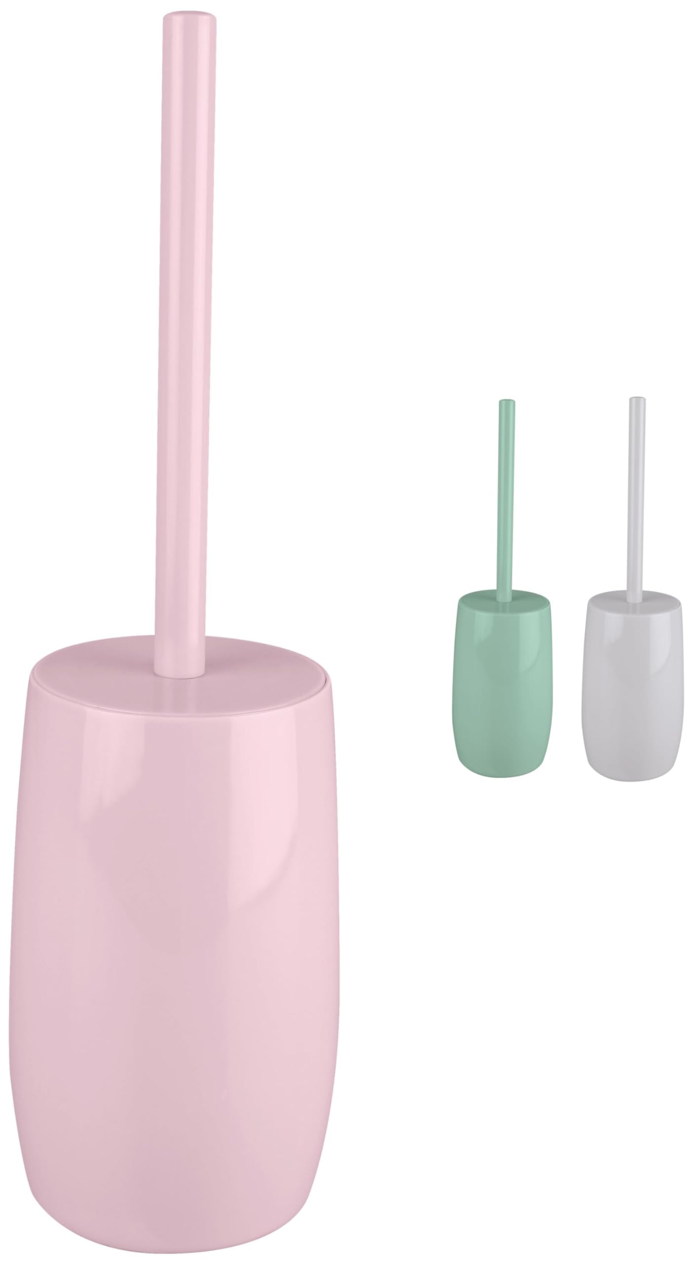 Jolof Store Enclosed Plastic Toilet Brush and Holder – Light Pink