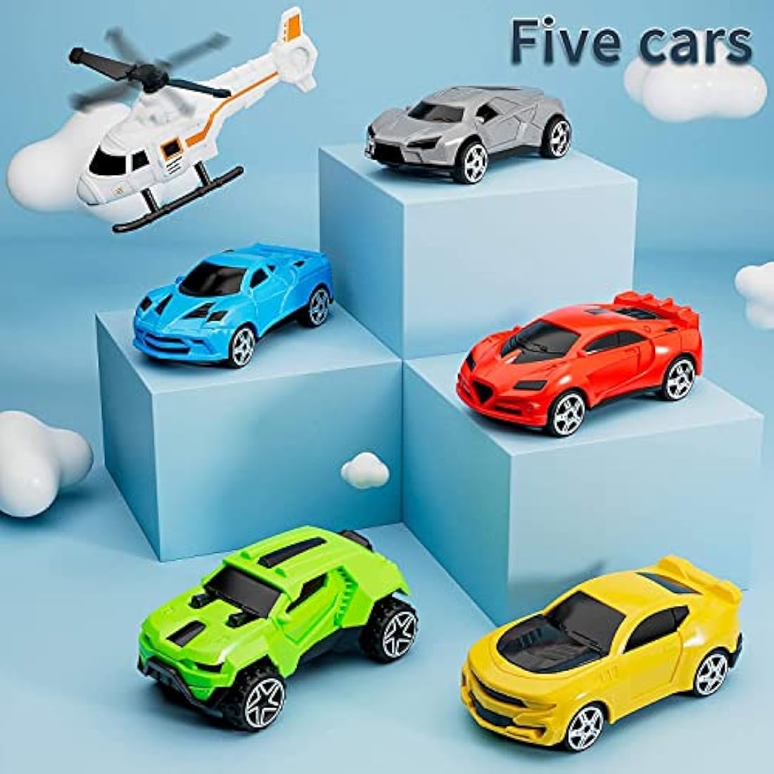 Transport Cargo Airplane Toy Set with 5 Mini Cars