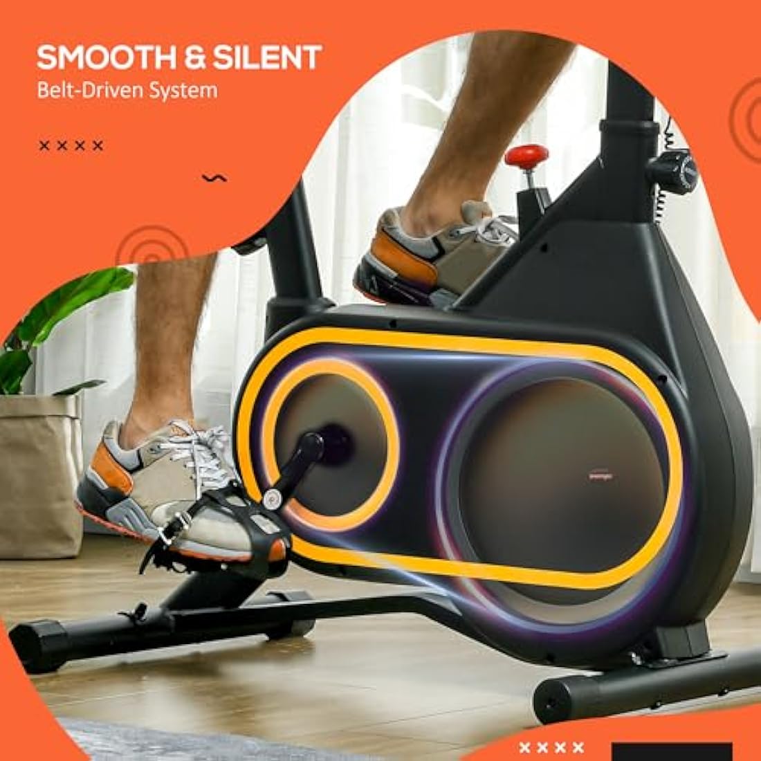 SPORTNOW Magnetic Exercise Bike – Silent Indoor Cycling Stationary Bike