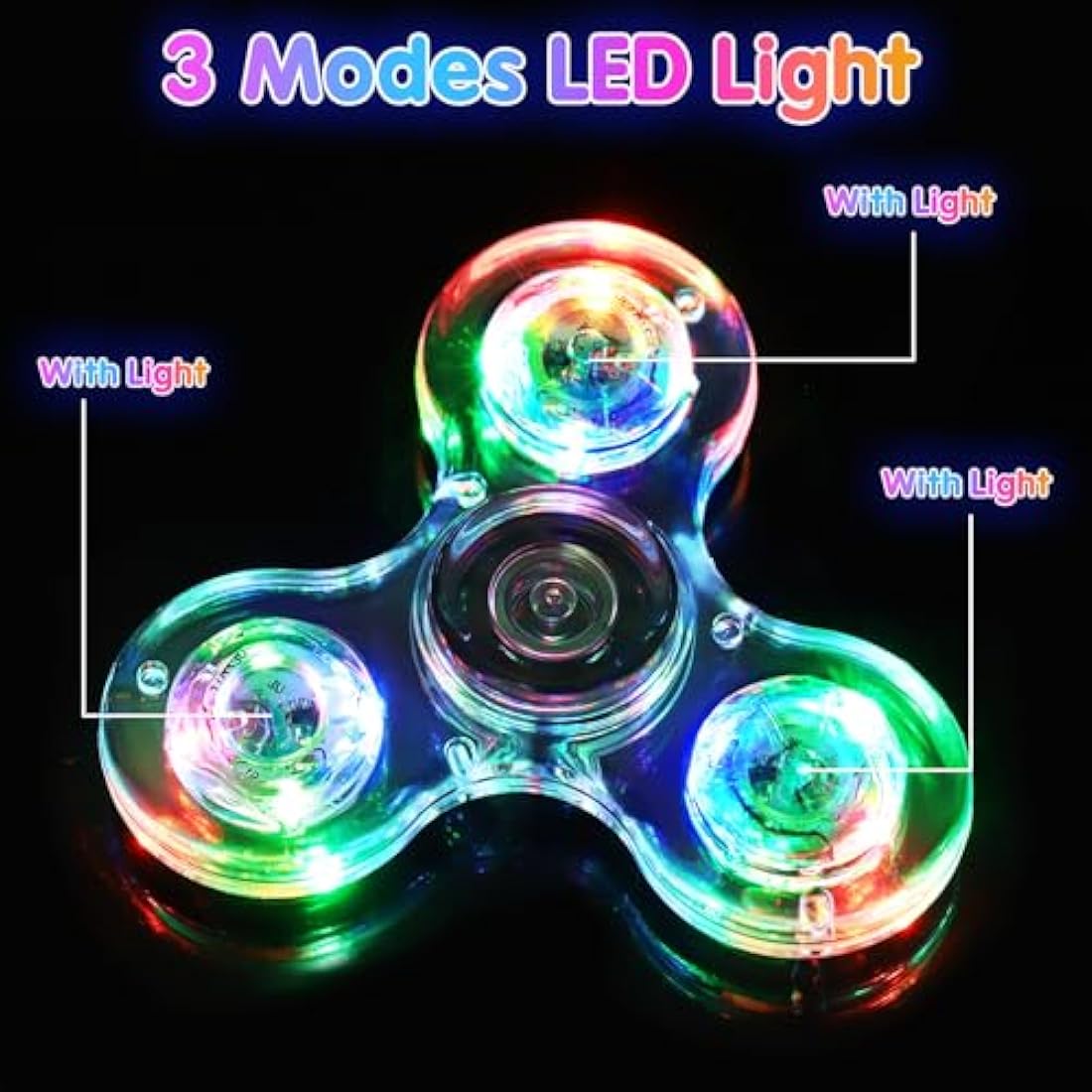 Gigilli LED Light Up Fidget Spinners – 16 Pack Glow in the Dark Party Favors