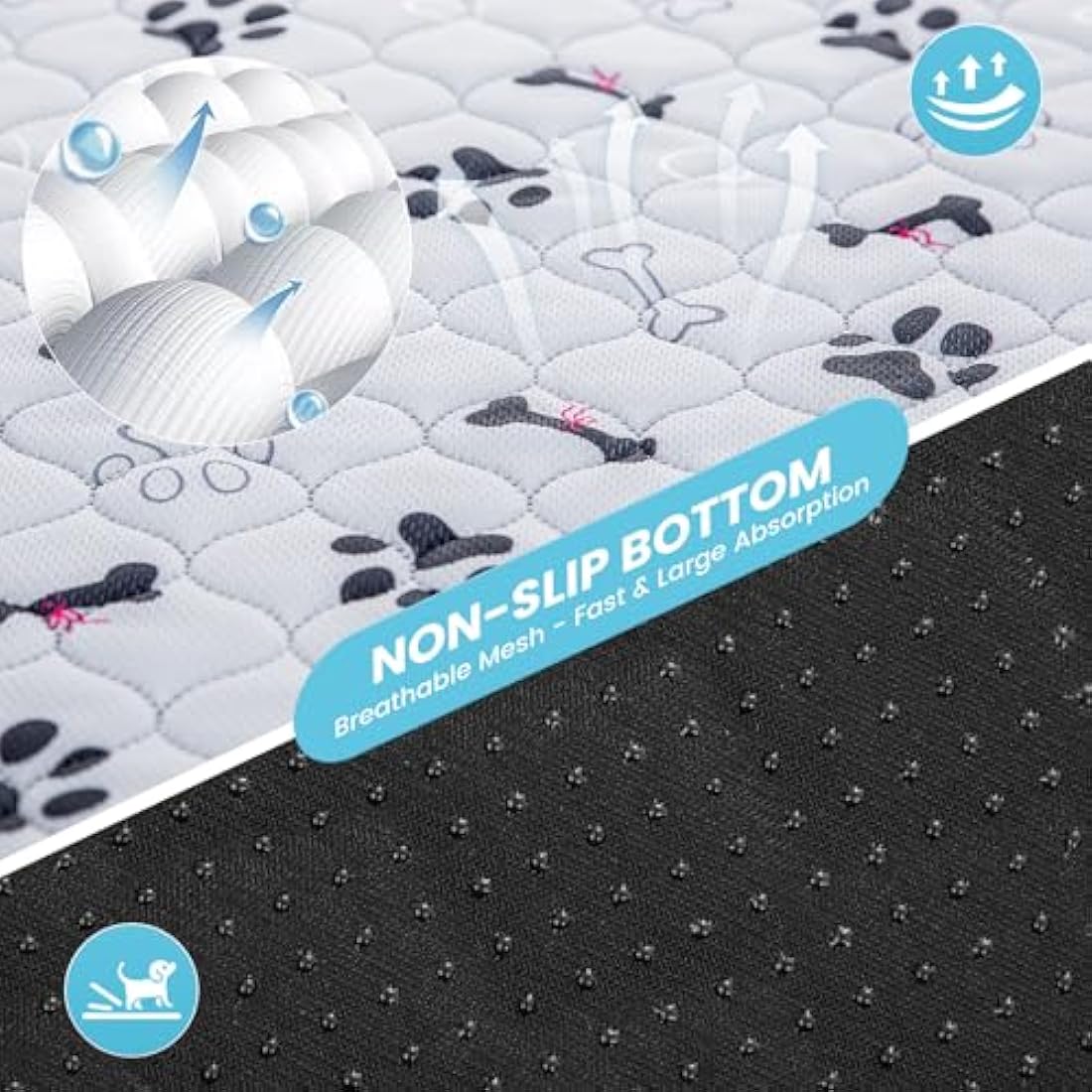 Jolof Store Washable Puppy Pads – 2 Pack Reusable Waterproof Dog Mats