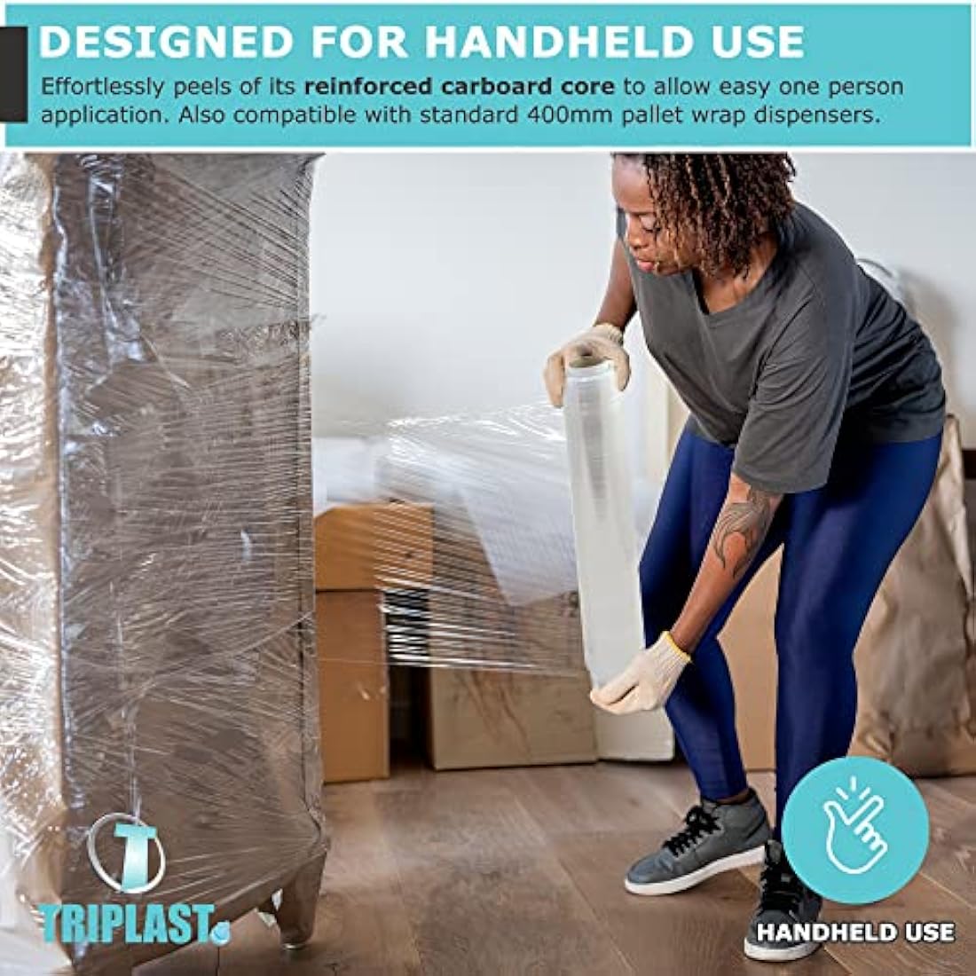 Triplast Heavy Duty Pallet Stretch Wrap - 400mm x 250m Clear (2 Rolls)