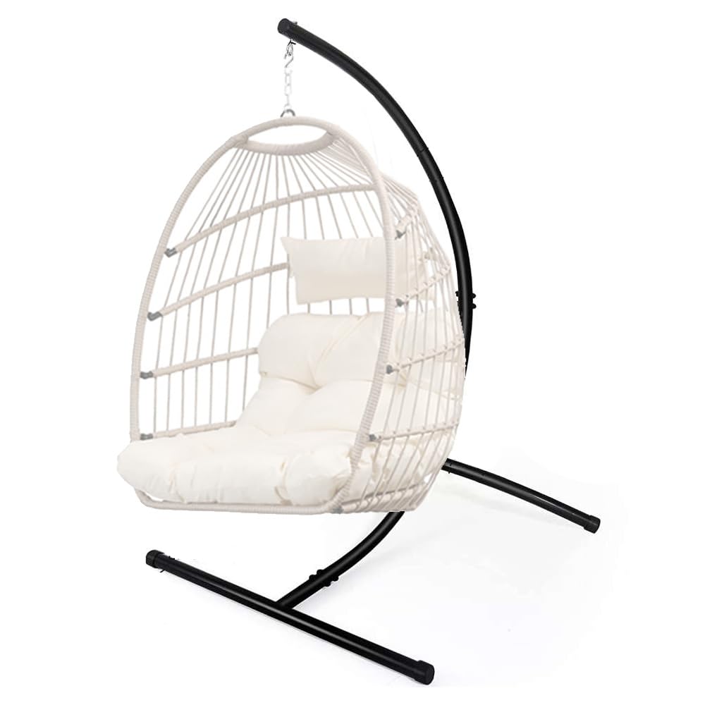 Goutime C-Shape Hammock Chair Stand - Heavy Duty Steel, 330lb Capacity