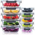 Igluu Glass Meal Prep Containers - 10 Pack Airtight Borosilicate Oven Safe