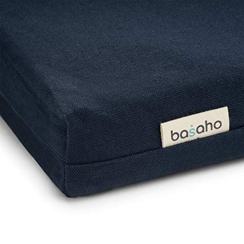 Basaho Zabuton Meditation Mat - Organic Cotton & Recycled Filling, Black