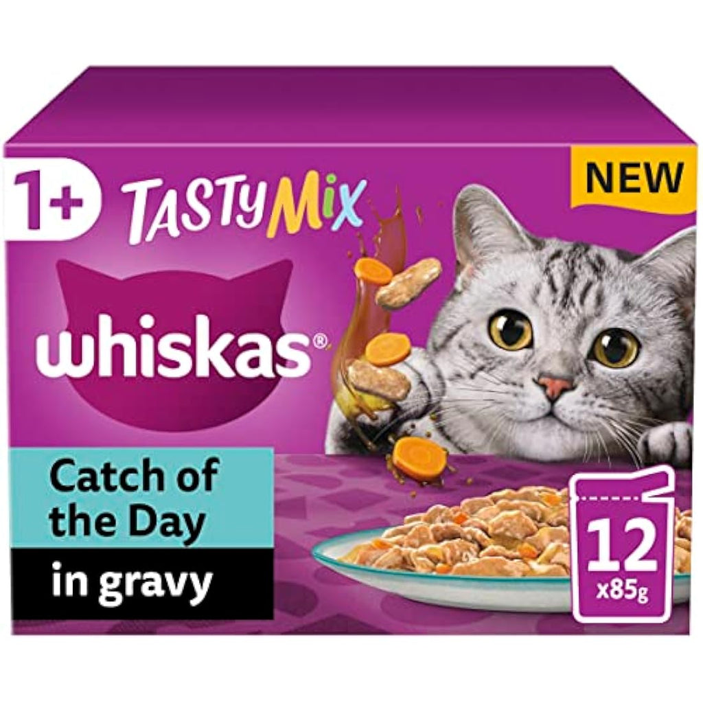 Whiskas Tasty Mix Catch of the Day Wet Cat Food in Gravy - 48 Pouches