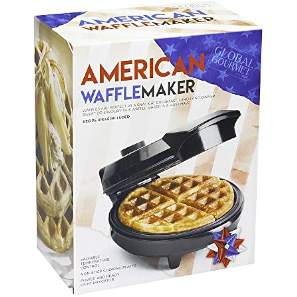 Global Gourmet American Waffle Maker – 700W Non-Stick Stainless Steel