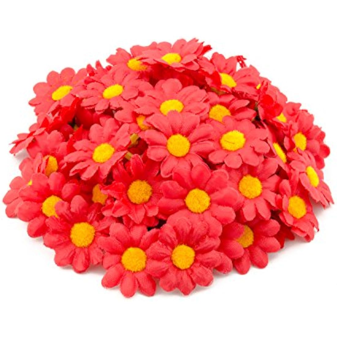 Artificial Gerbera Daisy Flower Heads for DIY Crafts, Red