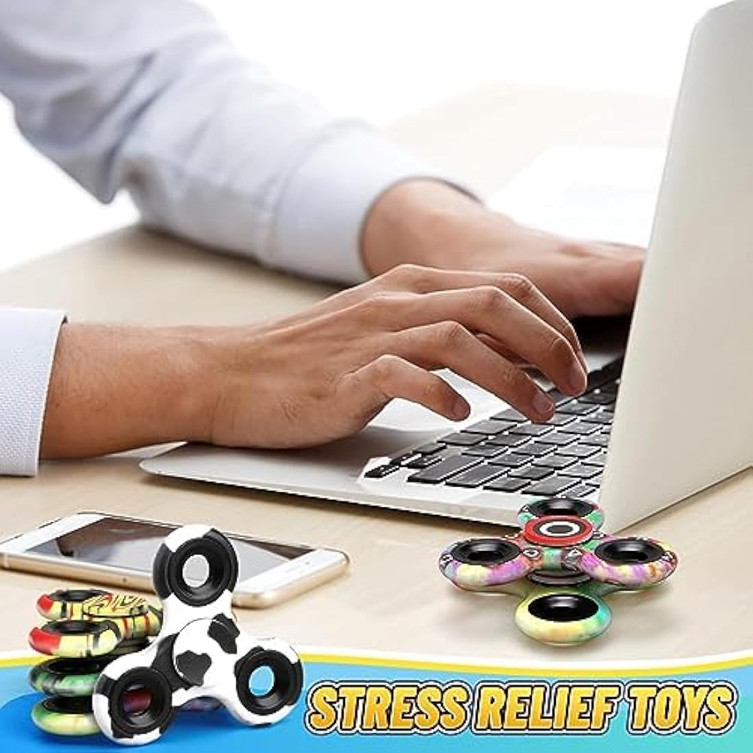 Metal Fidget Spinner 12-Pack | Stress Relief Sensory Toy