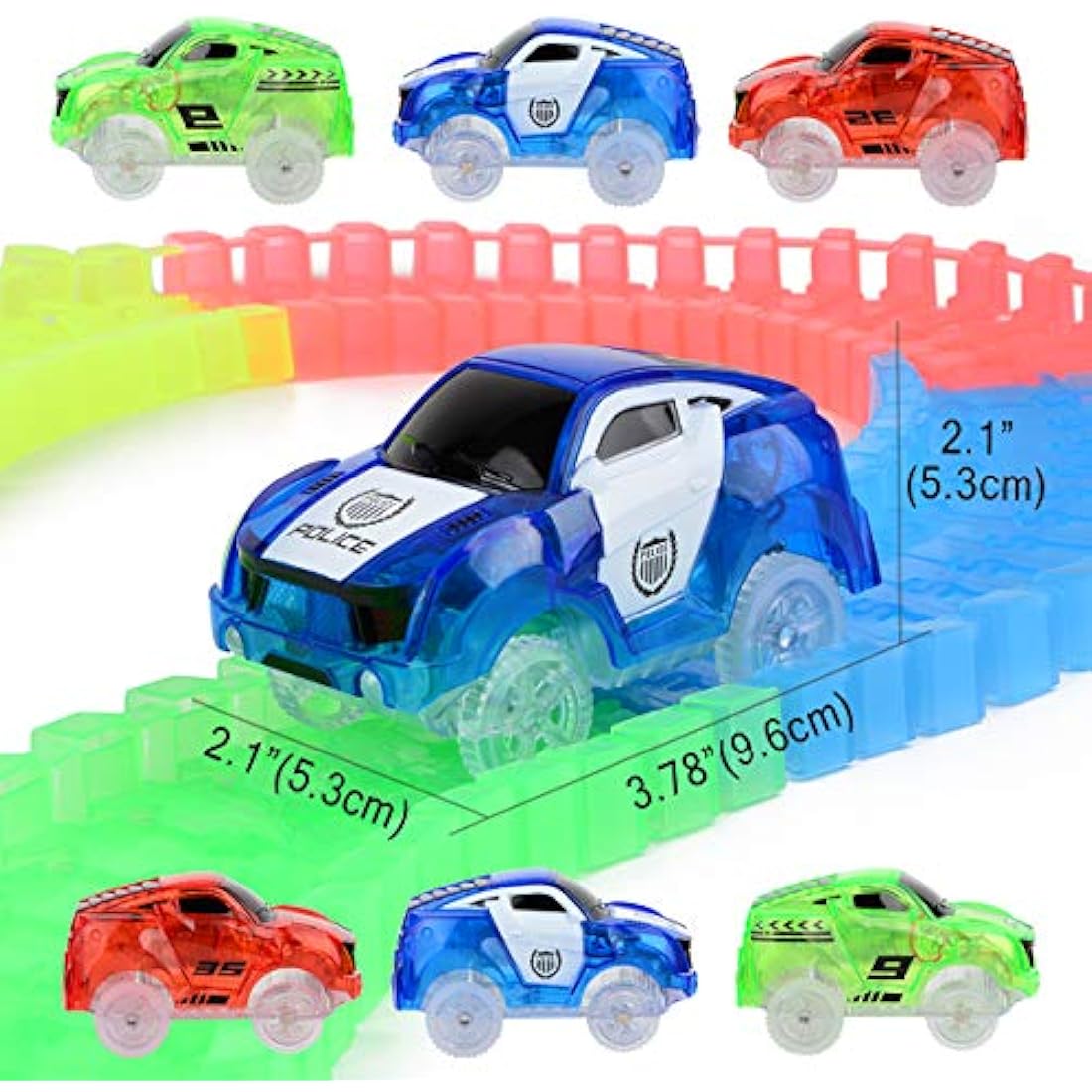 Glow Tracks Cars | 3-Pack LED Light Up Race Track Accessories