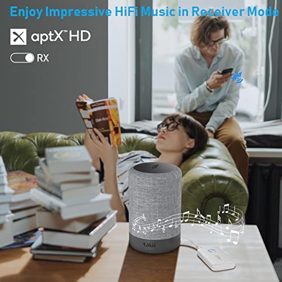 YMOO Bluetooth 5.3 Transmitter Receiver | AptX Low Latency Audio Adapter
