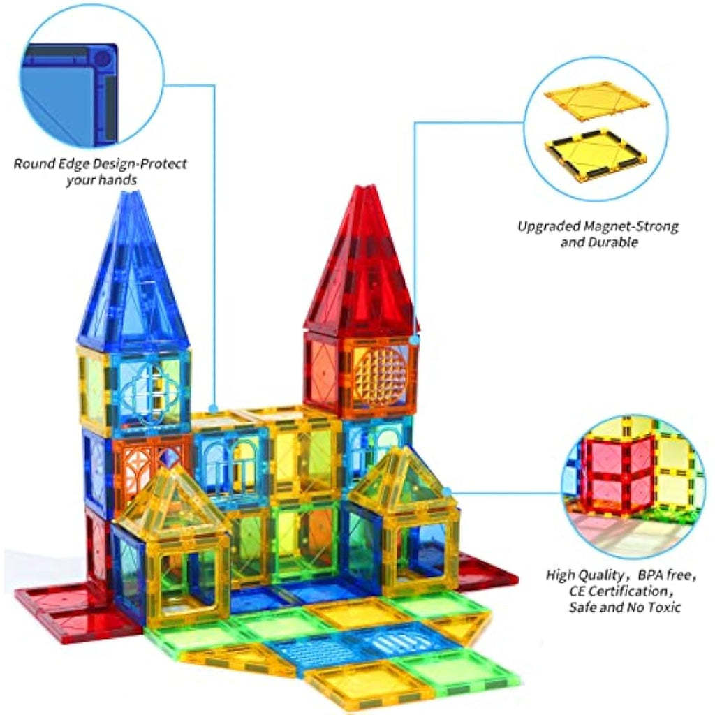 Magblock 100PCS Magnetic Building Blocks – STEM Educational Tiles Set