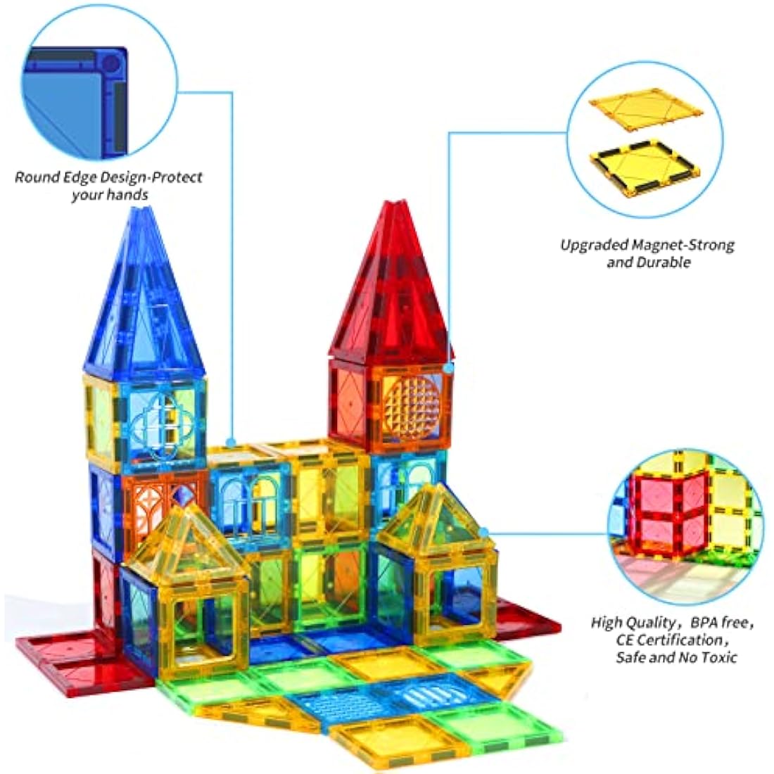 Magblock 100PCS Magnetic Building Blocks – STEM Educational Tiles Set