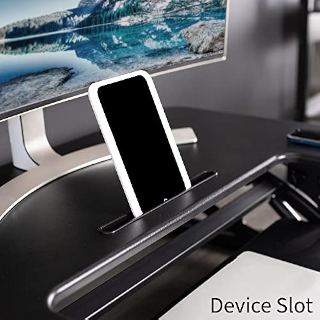 VIVO 91cm Height Adjustable Dual Monitor Stand Up Desk Converter - Black