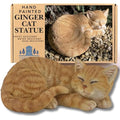 G&H Decor Ginger Sleeping Cat Statue – 32cm Resin Garden Ornament