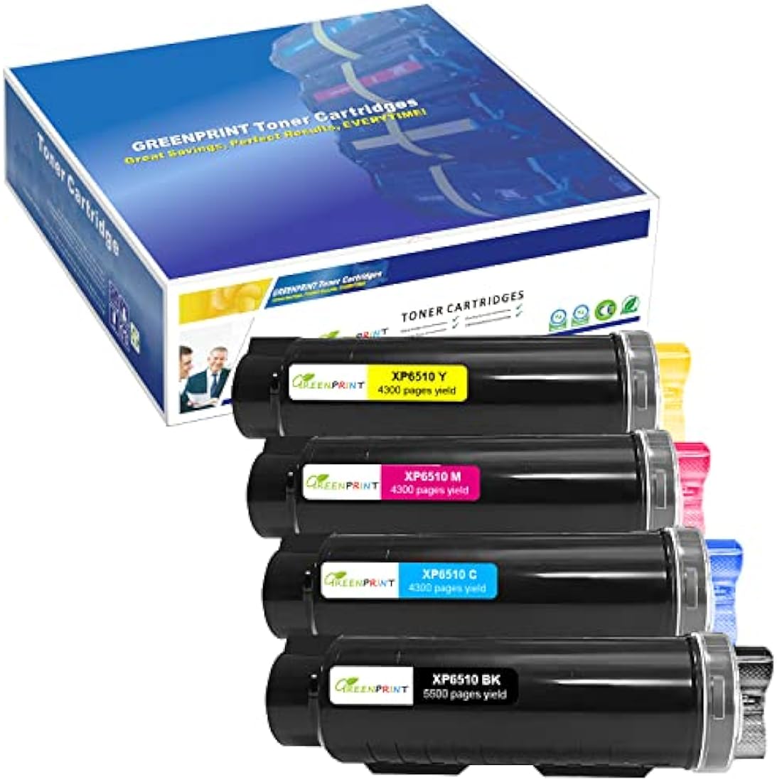 GREENPRNT Compatible Toner for Xerox Phaser 6510 WorkCentre 6515 | 4-Pack