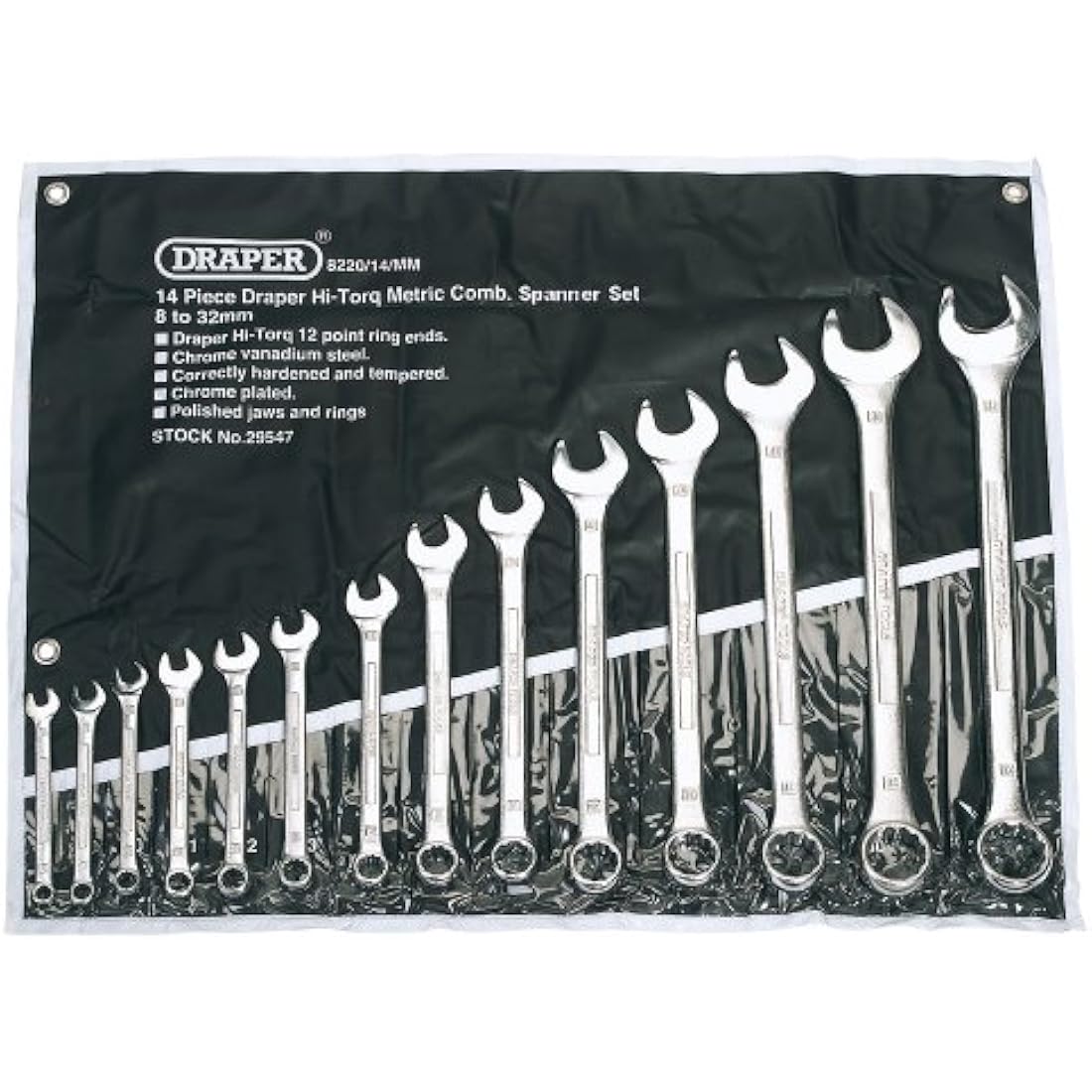 Draper 29547 Hi-Torq Metric Combination Wrench Set – 14 Piece Steel