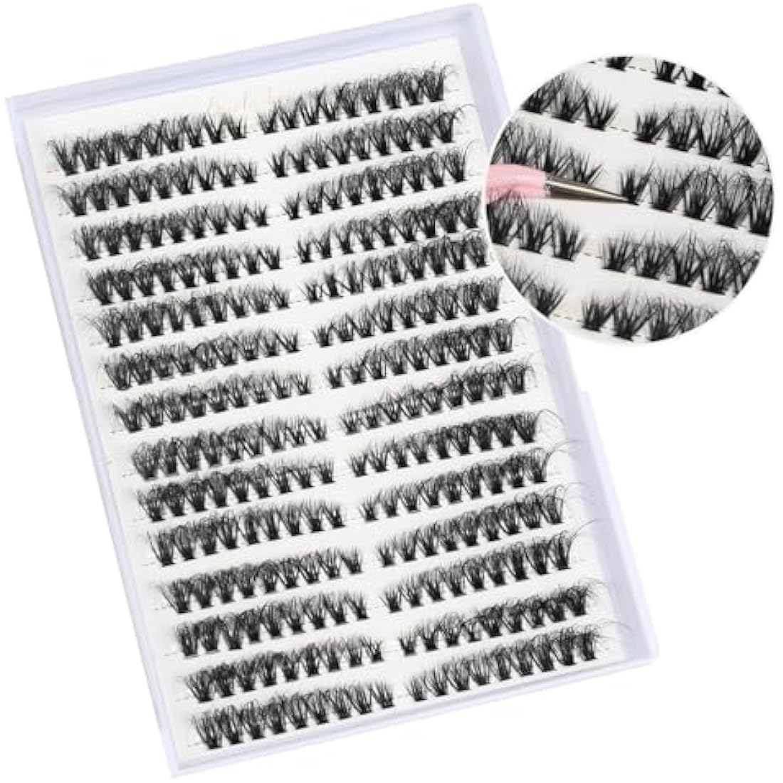 FANDIQ Fluffy Cat Eye Cluster Lashes | 252PCS D Curl DIY Extensions