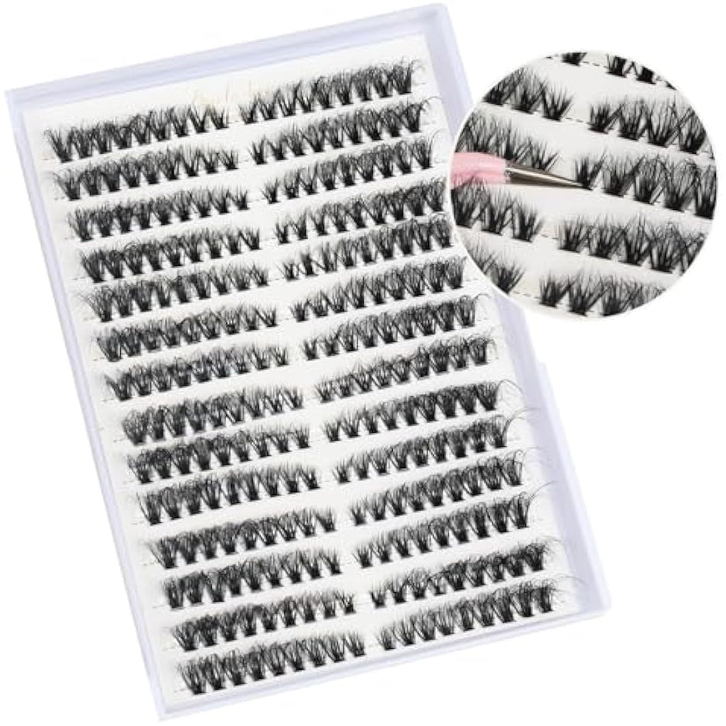 FANDIQ Cat Eye Cluster Lashes | 252PCS D Curl Fluffy DIY Extensions