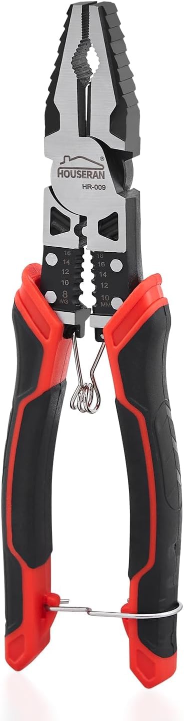 HOUSERAN 8.3" Lineman Pliers | 5-in-1 Wire Stripper and Crimper Tool