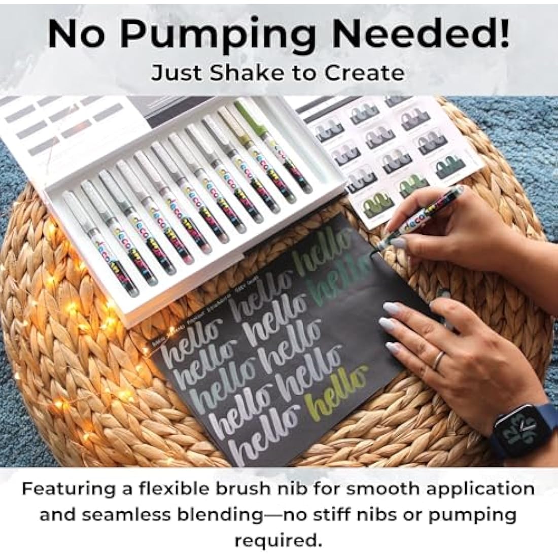 Karin Pigment Decobrush Marker Pens - 12 Nature Tones - Acrylic Brush