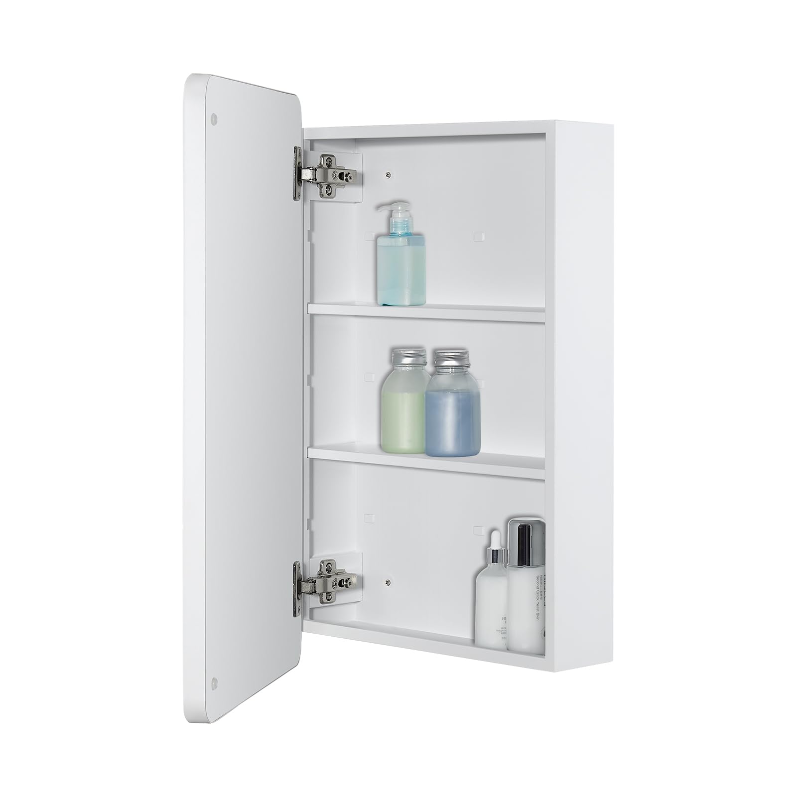 Fundin Matte White Mirror Medicine Cabinet | Metal Framed - 38 x 65 cm