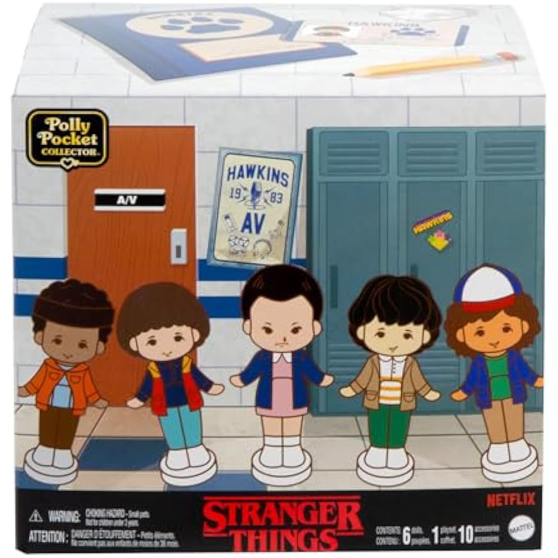Polly Pocket Stranger Things Collector Playset with 6 Dolls - HWP22