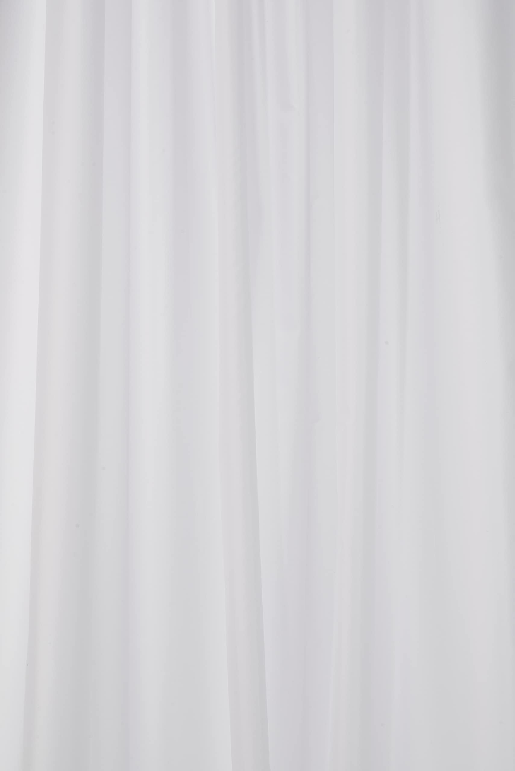 Croydex White Water-Resistant Textile Shower Curtain | 1800 x 2100mm