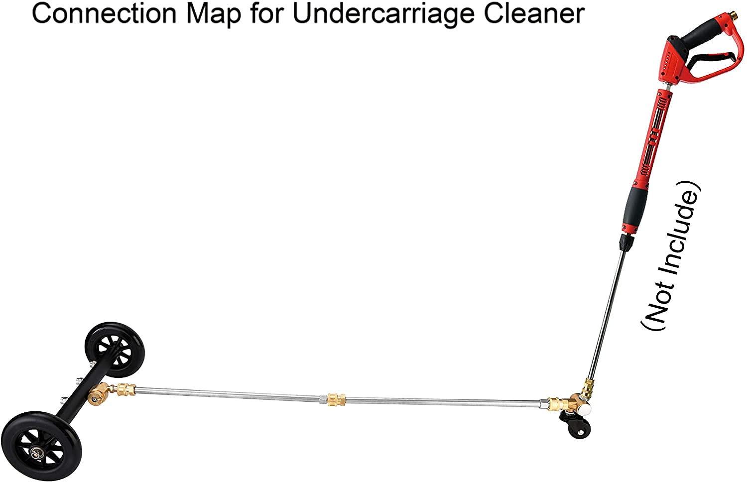 YUET 2-in-1 Pressure Washer Undercarriage Cleaner & 16" Water Broom
