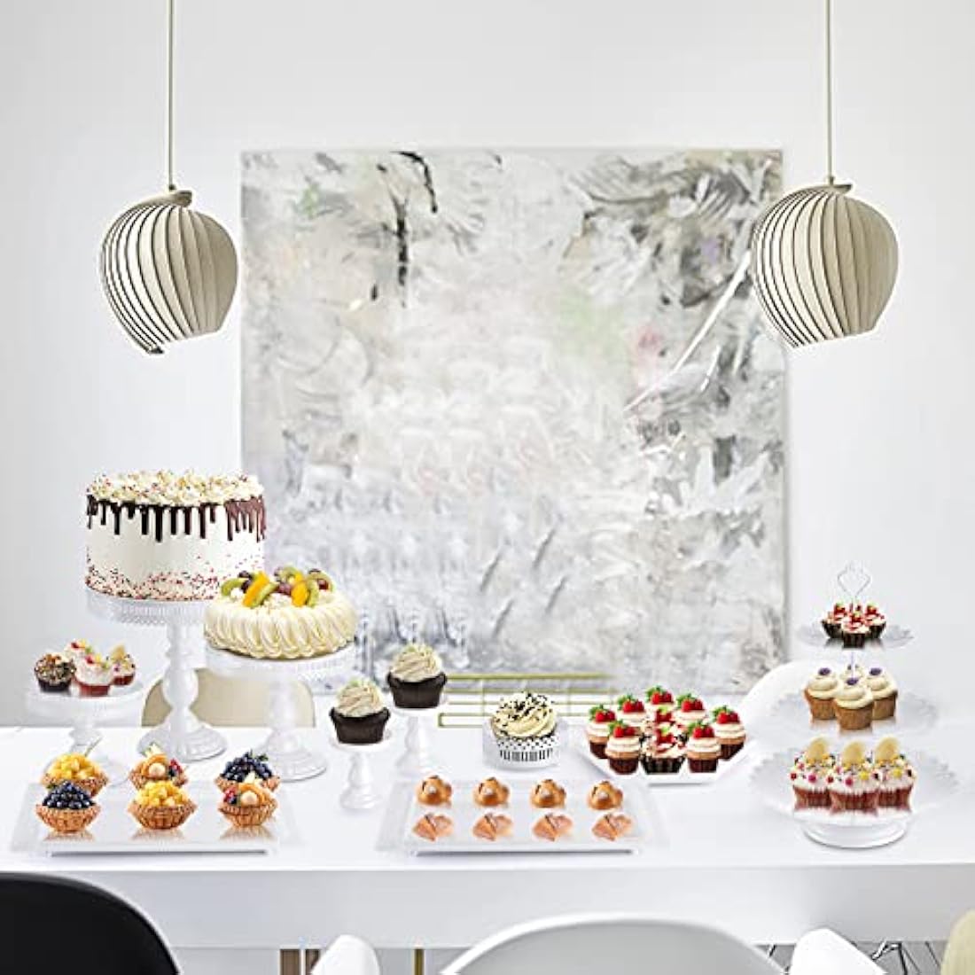 Jolof Store 10-Piece Gold Metal Cake Stand Set for Wedding & Parties