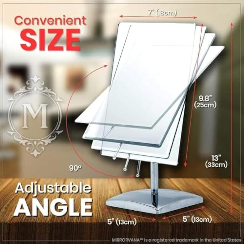 Mirrorvana Frameless Tabletop Vanity Mirror – Large Makeup Mirror