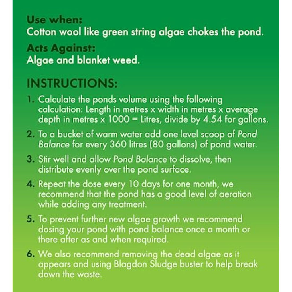 Blagdon Pond Balance Blanketweed & Algae Treatment - 1.56kg (13,638L)
