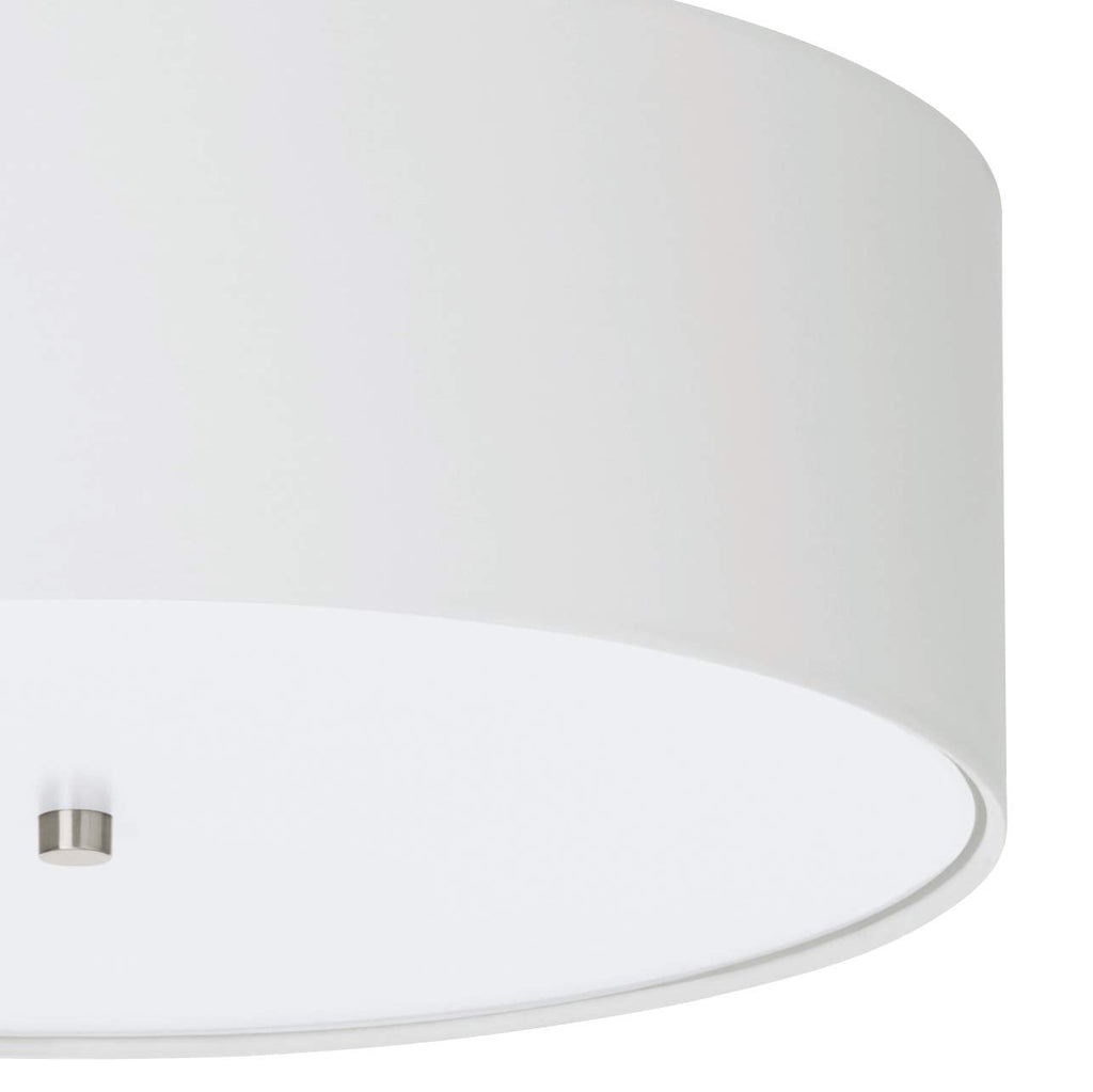 EGLO Pasteri 3-Bulb Flush Mount Ceiling Light | White Fabric & Steel
