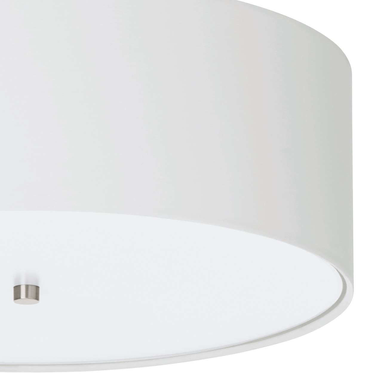 EGLO Pasteri 3-Bulb Flush Mount Ceiling Light | White Fabric & Steel