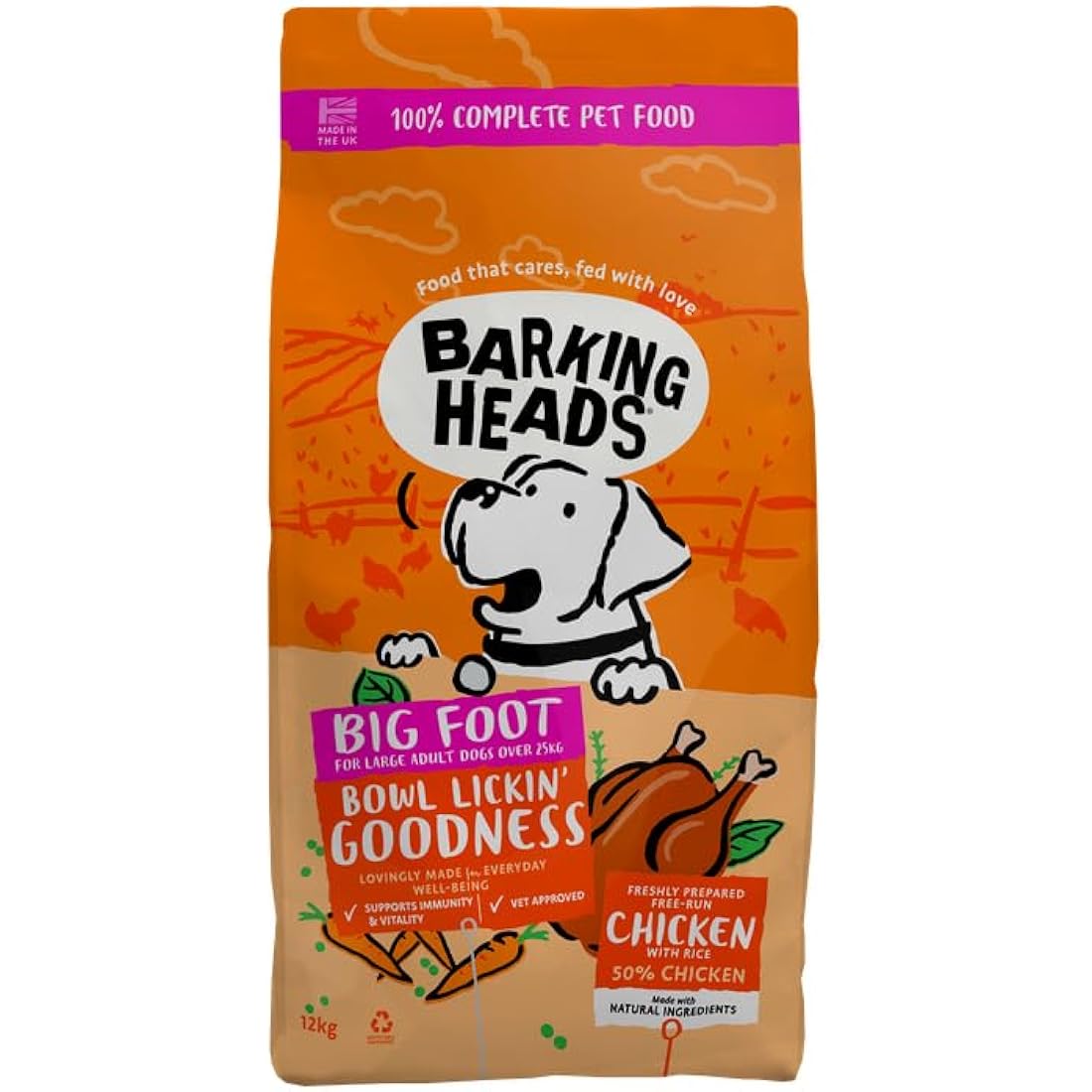 Barking Heads Bowl Lickin' Chicken Dry Dog Food - Large Breed Adult 12kg