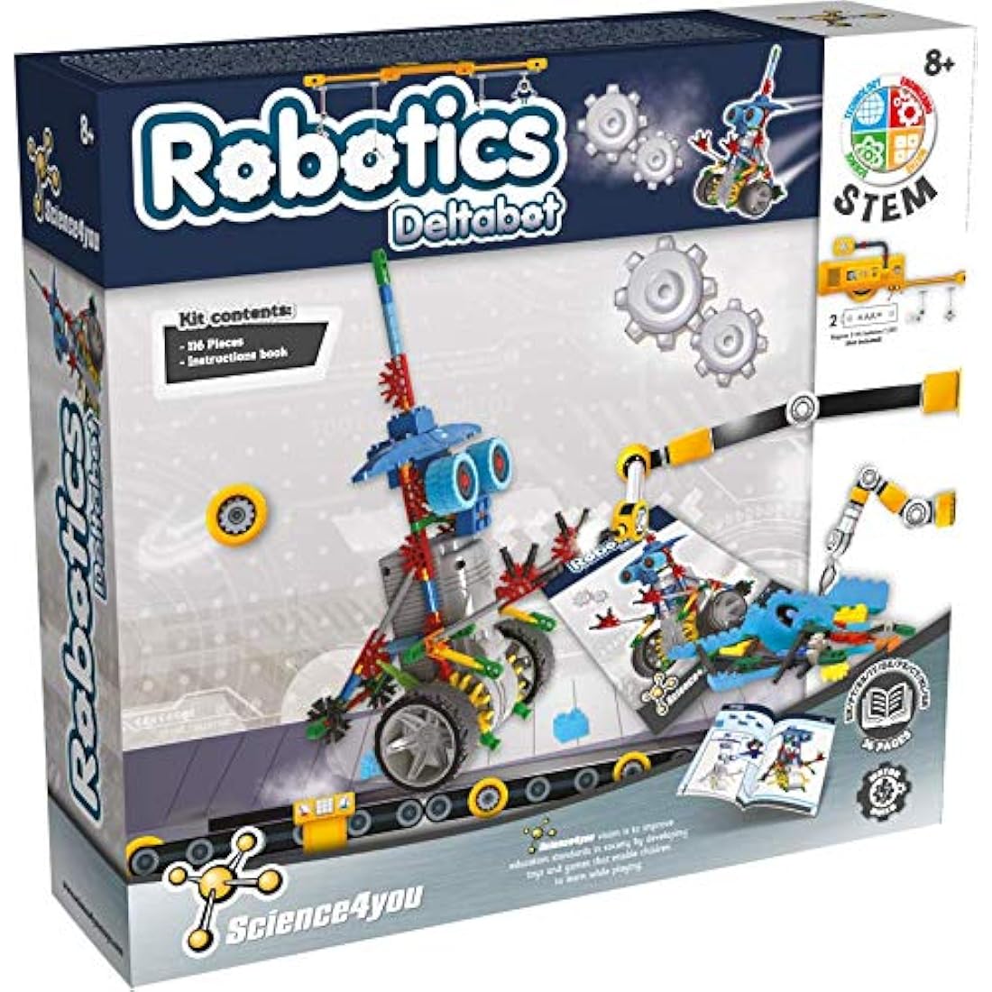 Science4you Robotics Deltabot - 117 Piece STEM Robot Building Kit