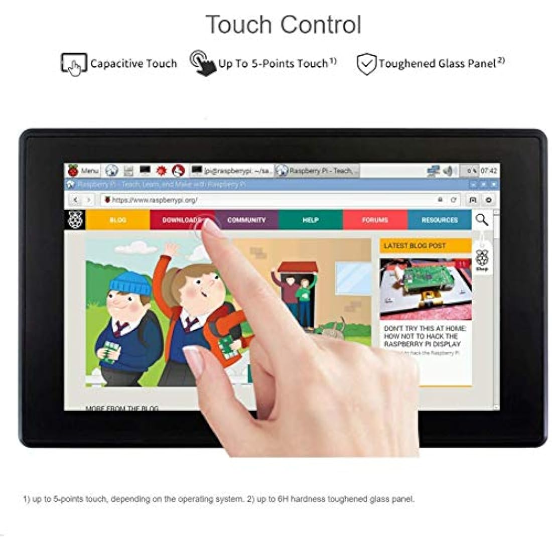 Ingcool 7" HDMI LCD Capacitive Touchscreen Monitor for Raspberry Pi