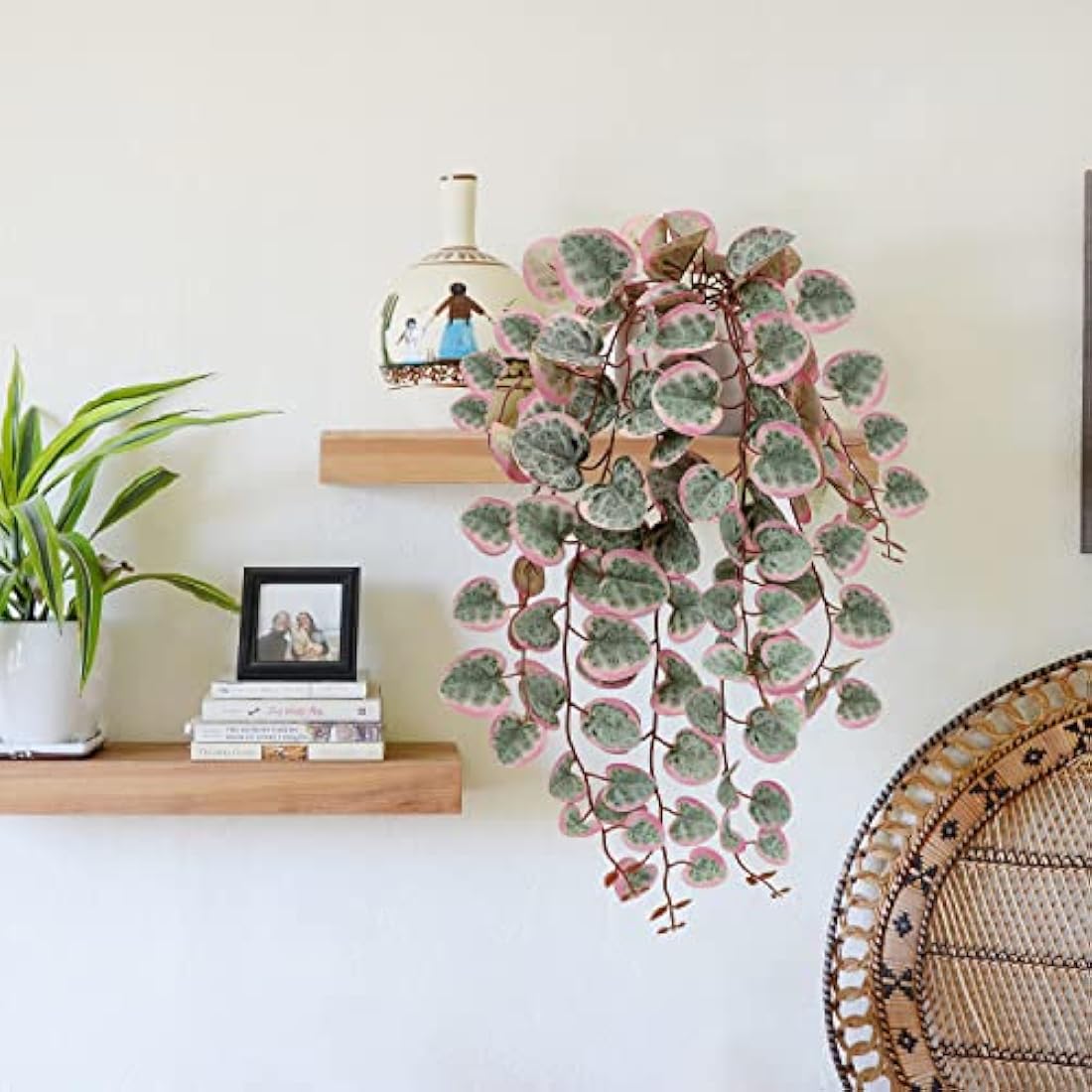 Hollyone Artificial String of Hearts Potted Plants – Faux Trailing Greenery