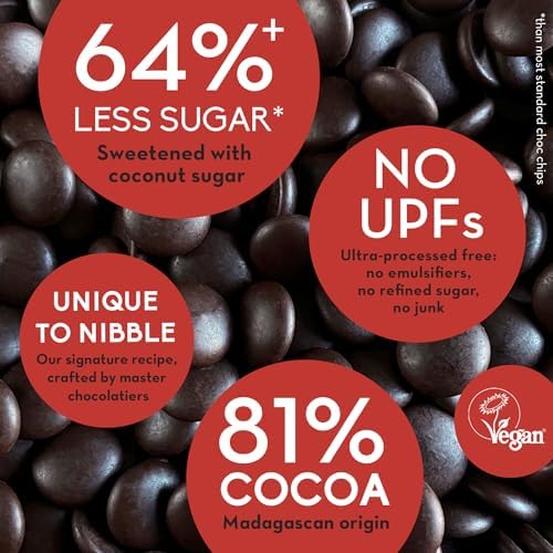 Nibble Simply 81% Dark Madagascan Chocolate Chips | Vegan & Low Sugar 1kg