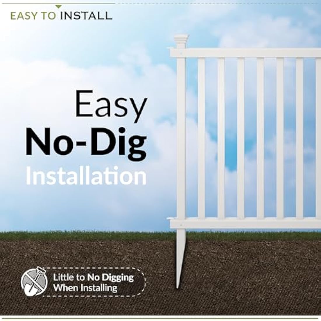 Zippity No Dig Baskenridge White Vinyl Garden Fence - 36in H x 42in W (2-Pack)
