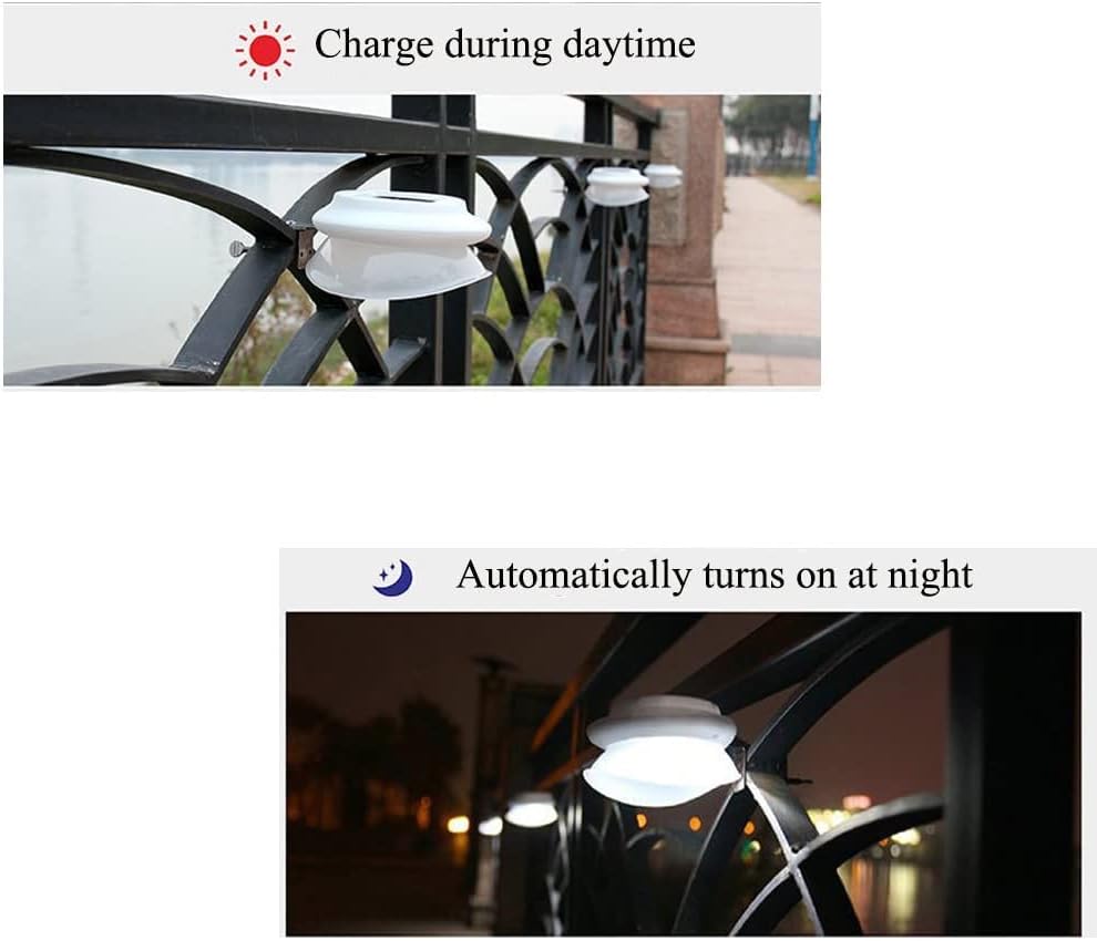 AVEKI 9 LED Solar Fence Gutter Lights – Waterproof Outdoor Security (6 Pack)