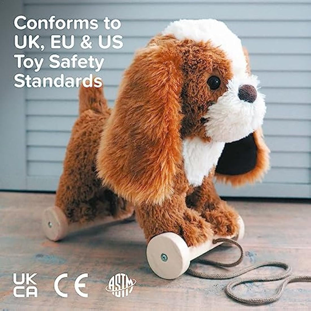 Little Bird Told Me Peanut Pup Pull Along Toy – 2-in-1 Sensory Plush
