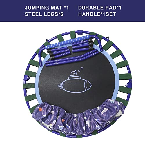 38" Kids Mini Trampoline – Foldable Rebounder with Handrail