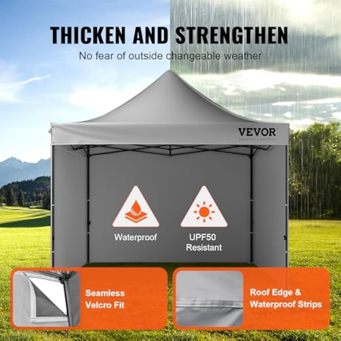 VEVOR 10x10 Pop Up Canopy Tent with Sidewalls and Wheeled Bag