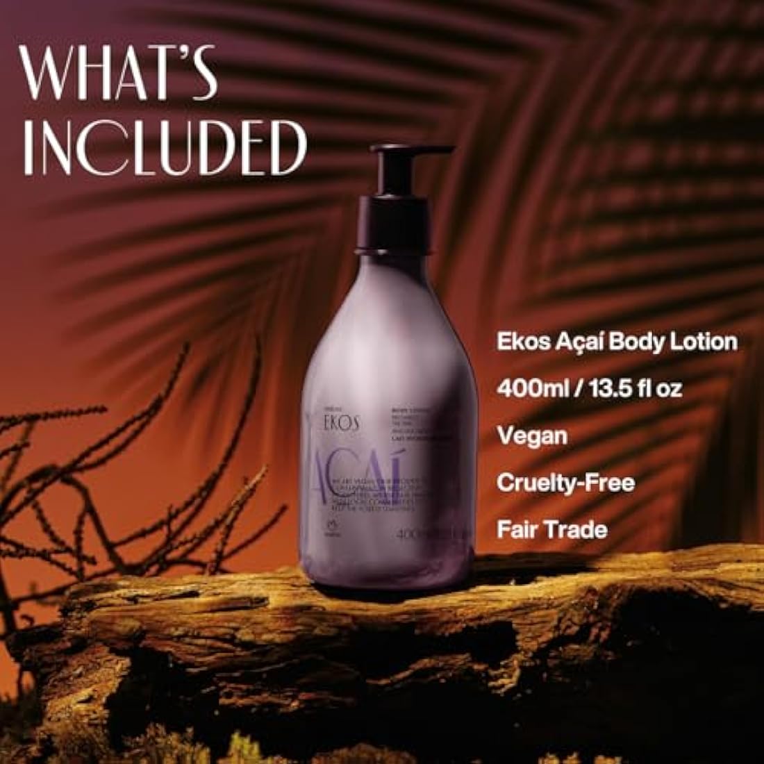 Natura Ekos Açaí Revitalizing Body Lotion – Vegan Skin Care – 13.5 fl oz