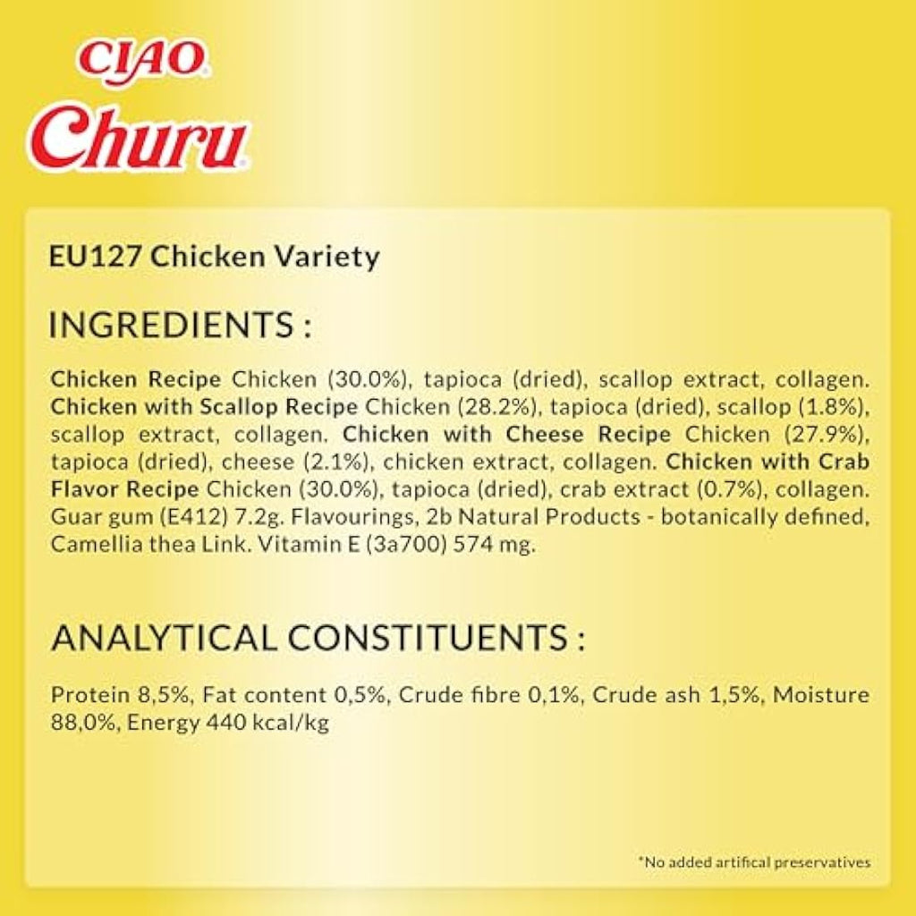 Inaba Churu Chicken Variety Cat Treats – Grain-Free Puree (20 Pack)