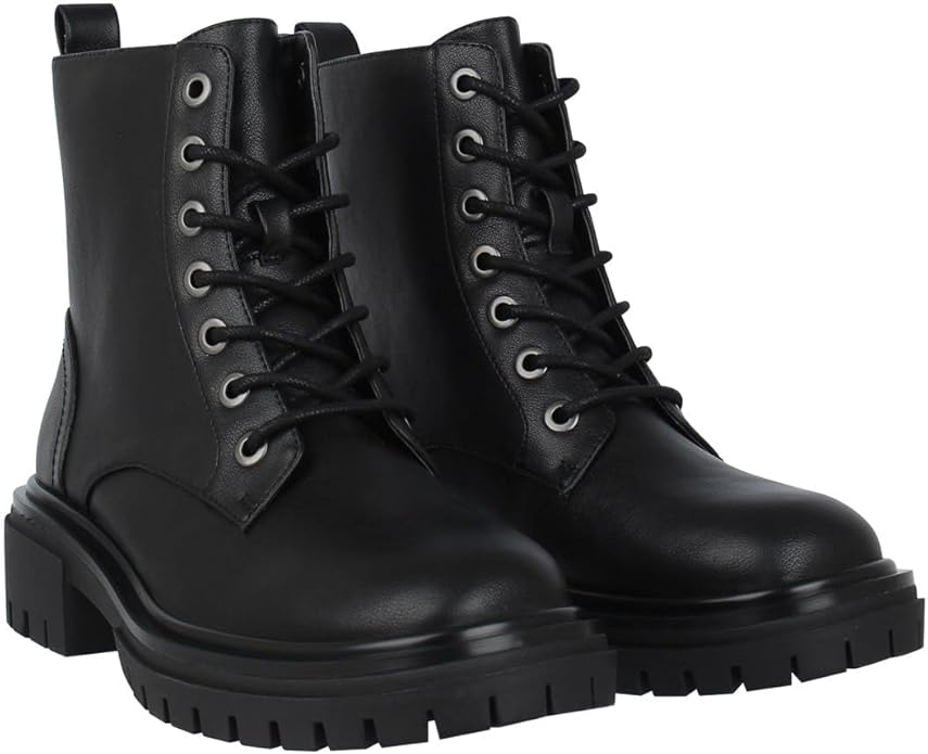 I Saw It First Women's Faux Leather Lace Up Biker Boots - UK 5 EU 38