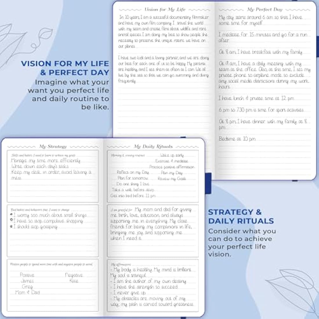 GoGirl Undated Pocket Weekly Planner – Goal Organizer & Agenda, Royal Blue