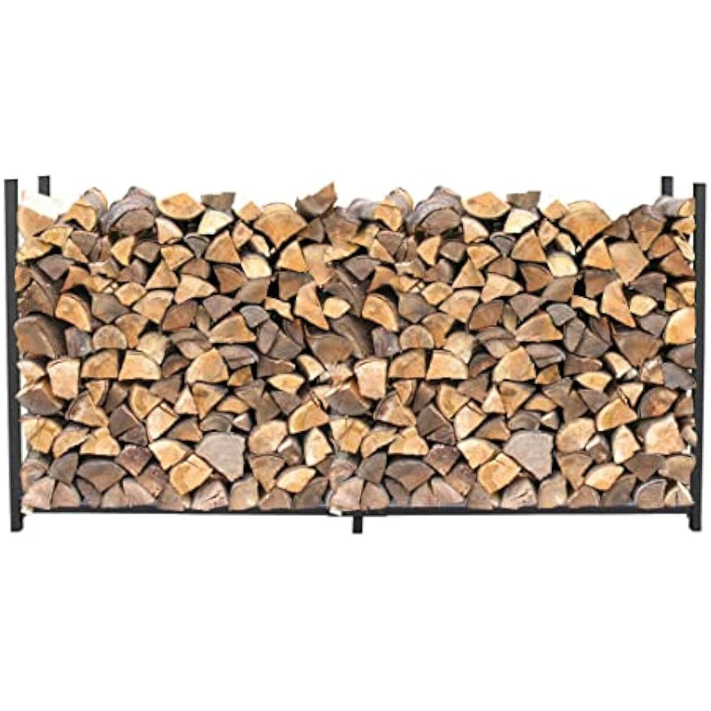 Metal Firewood Rack with Weather Cover - Anthracite 200cm